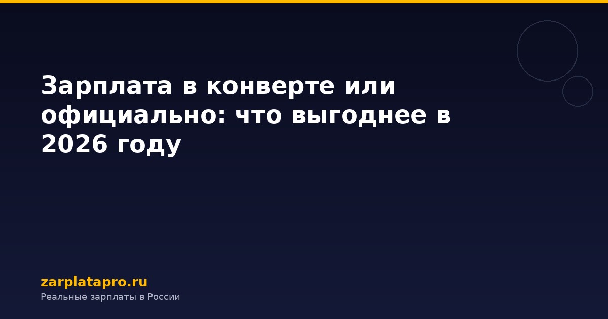 Зарплата в конверте или официально: что выгоднее в 2026 году