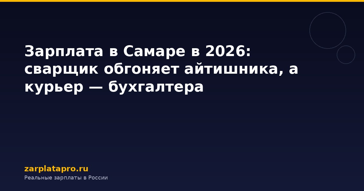 Зарплата в Самаре в 2026: сварщик обгоняет айтишника, а курьер — бухгалтера