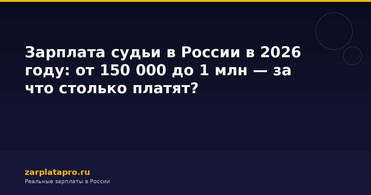 Зарплата судьи в России в 2026 году: от 150 000 до 1 млн — за что столько платят?