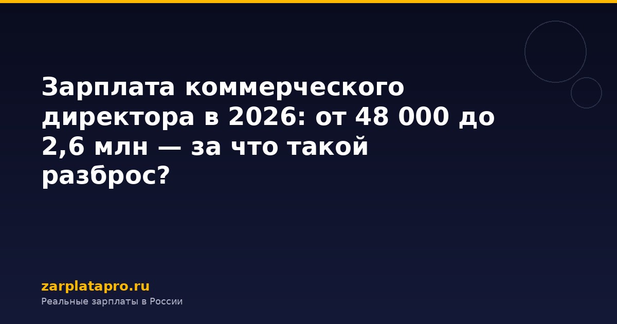 Зарплата коммерческого директора в 2026: от 48 000 до 2,6 млн — за что такой разброс?