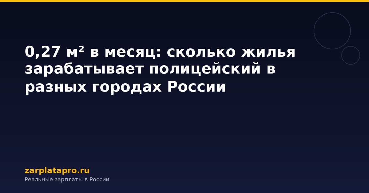 0,27 м² в месяц: сколько жилья зарабатывает полицейский в разных городах России