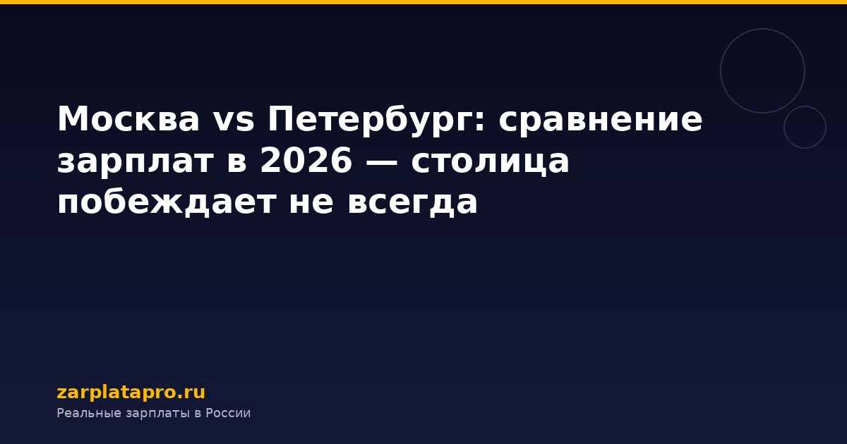 Москва vs Петербург: сравнение зарплат в 2026 — столица побеждает не всегда