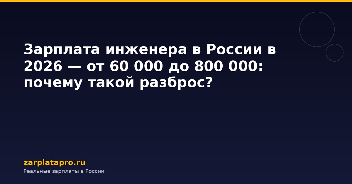 Зарплата инженера в России в 2026 — от 60 000 до 800 000: почему такой разброс?