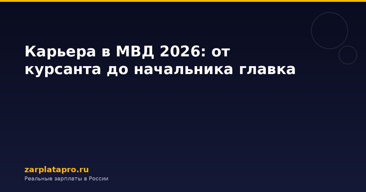 Карьера в МВД 2026: от курсанта до начальника главка