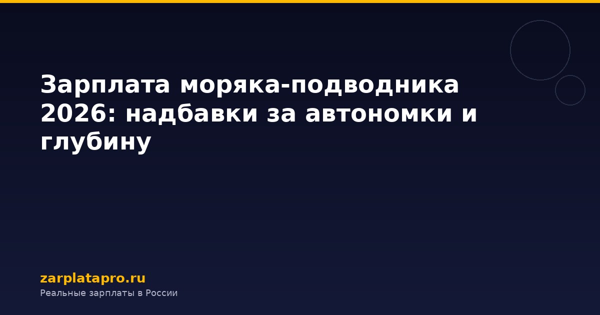 Зарплата моряка-подводника 2026: надбавки за автономки и глубину