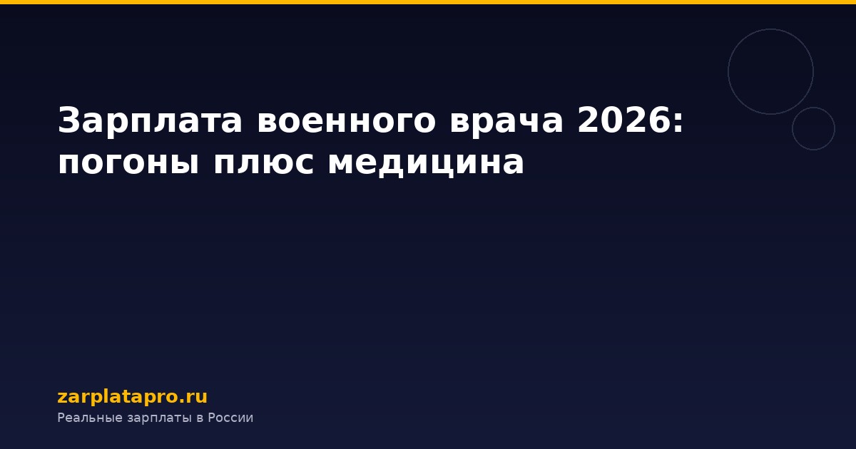 Зарплата военного врача 2026: погоны плюс медицина