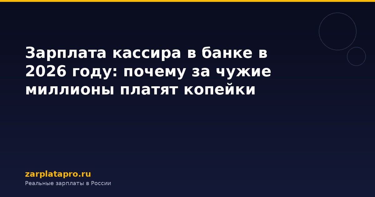 Зарплата кассира в банке в 2026 году: почему за чужие миллионы платят копейки