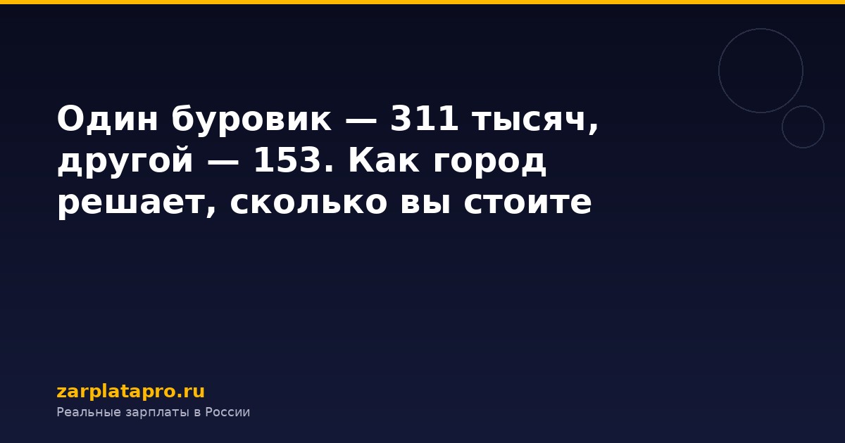 Один буровик — 311 тысяч, другой — 153. Как город решает, сколько вы стоите