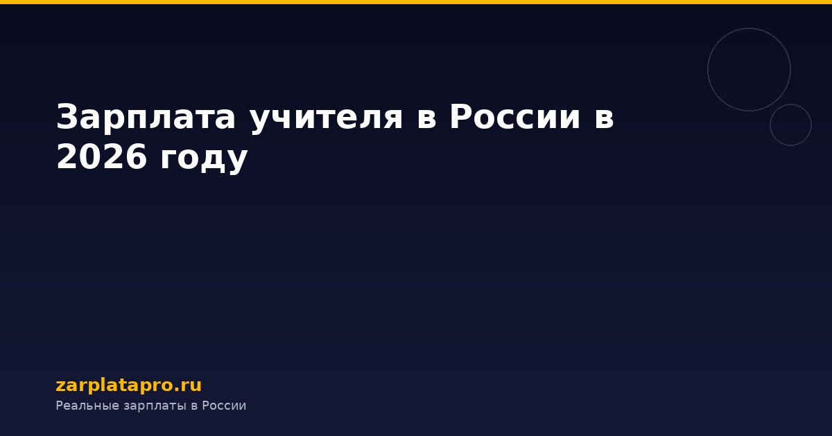Зарплата учителя в России в 2026 году
